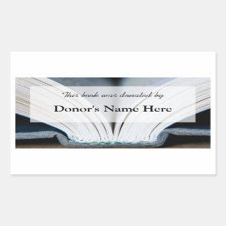 Rectangular Pegatina de donación de libros