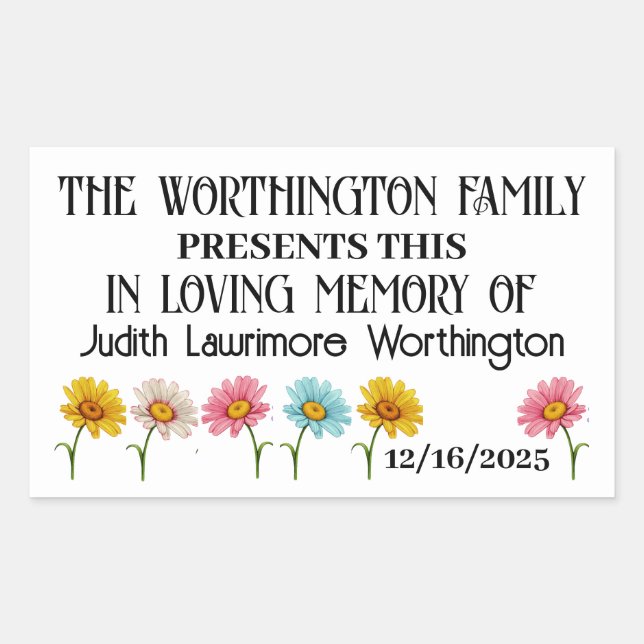 Rectangular Pegatina de Donaciones (Anverso)