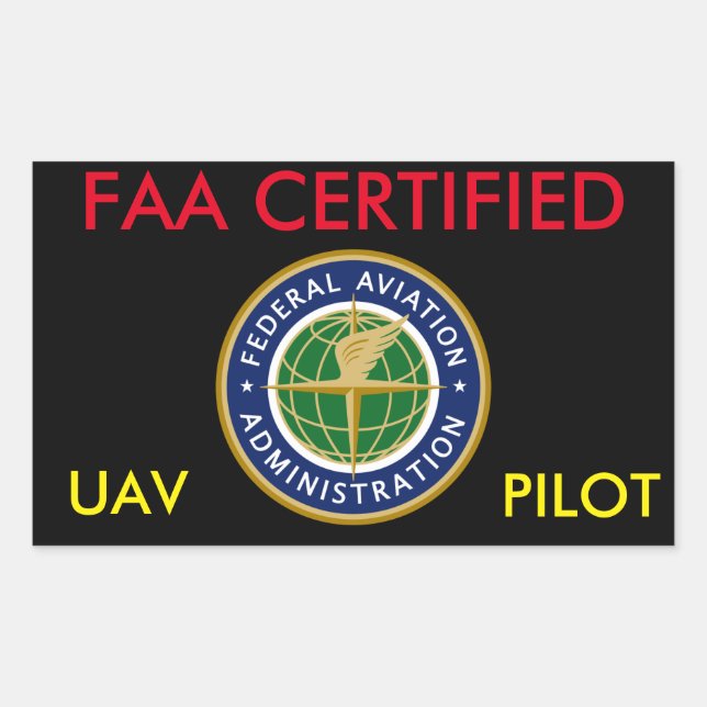 RECTANGULAR PEGATINA DE DRONES CERTIFICADO POR FAA (Anverso)