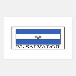 Rectangular Pegatina de El Salvador