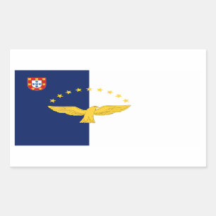Rectangular Pegatina de encargo de la bandera de Azores Azores