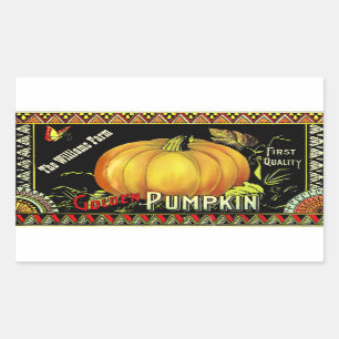 Rectangular Pegatina de enlatado del anuncio de la calabaza