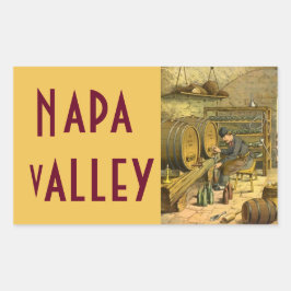 Rectangular Pegatina de Equipaje del País Vino de Napa Valley
