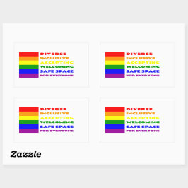 Rectangular Pegatina de espacio seguro decal LGBTQ+