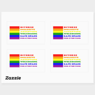 Rectangular Pegatina de espacio seguro decal LGBTQ+