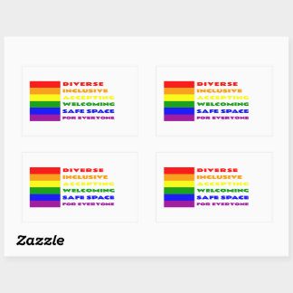 Rectangular Pegatina de espacio seguro decal LGBTQ+