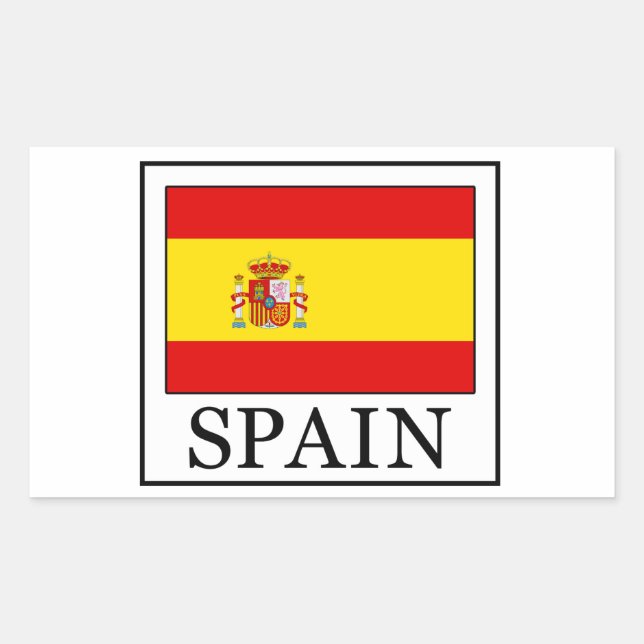 Rectangular Pegatina de España (Anverso)
