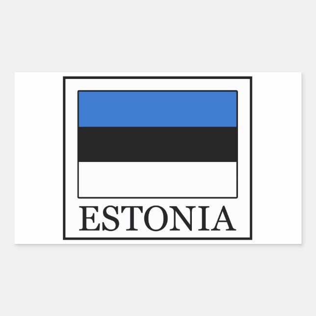 Rectangular Pegatina de Estonia (Anverso)
