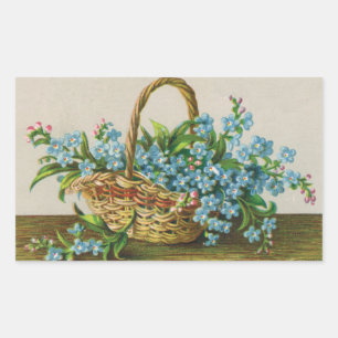 Rectangular Pegatina de Flores de Olvidar No