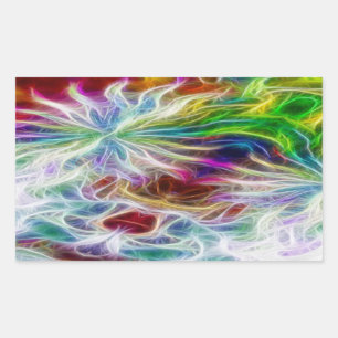 Rectangular Pegatina de Flores Fractales