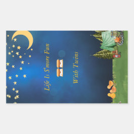 Rectangular Pegatina de fogata con S'mores