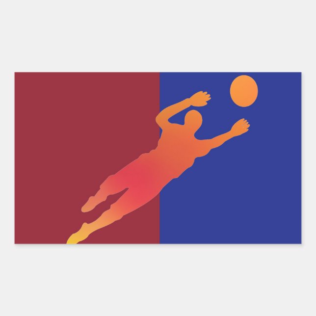 Rectangular Pegatina de fútbol (Anverso)