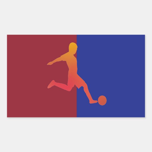 Rectangular Pegatina de fútbol (Anverso)