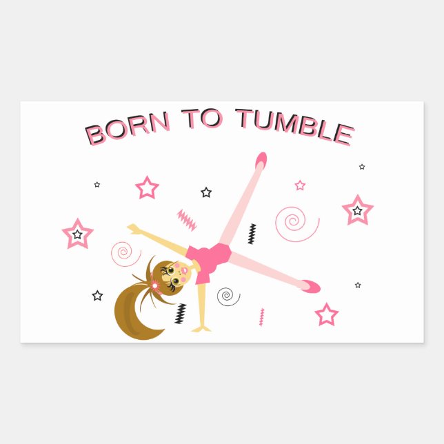 Rectangular Pegatina de Gimnasia Cute (Anverso)