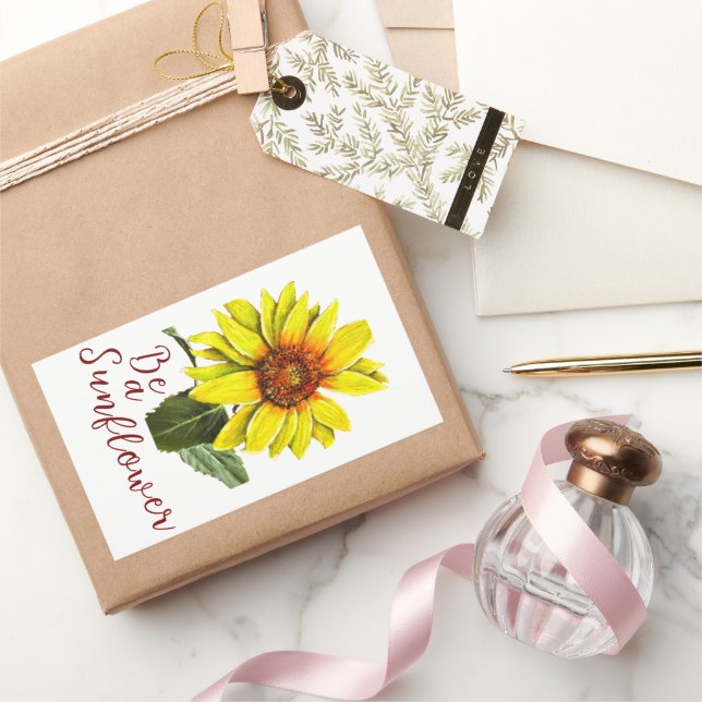Rectangular Pegatina de girasol (Regalar)