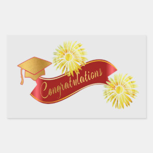 Rectangular Pegatina de graduación