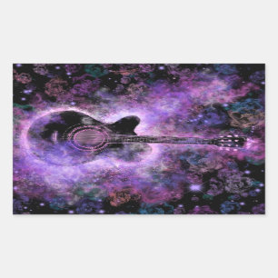 Rectangular Pegatina de guitarra musical de rock