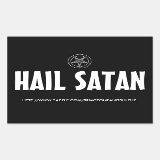 Rectangular Pegatina de Hail Satan Rectangle