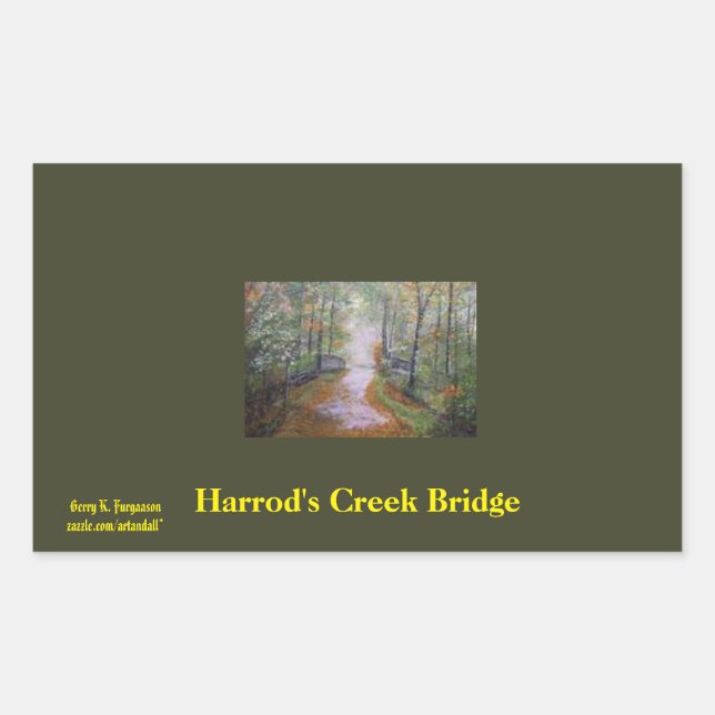 Rectangular Pegatina DE HARROD'S CREEK BRIDGE (Anverso)