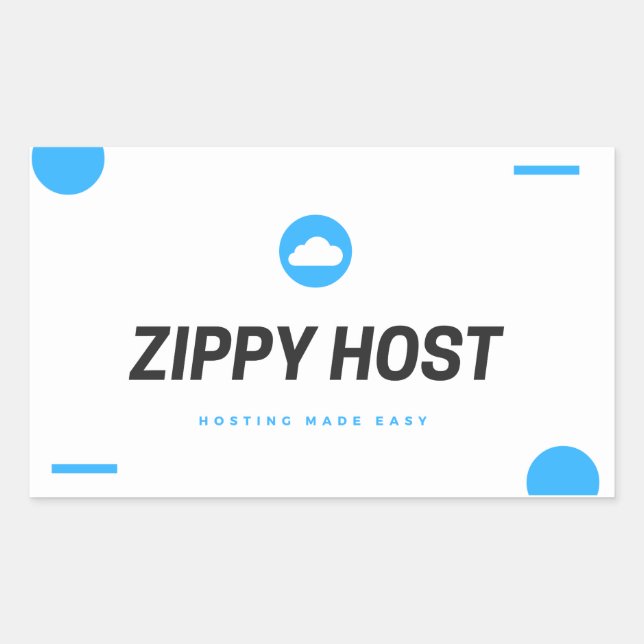 Rectangular Pegatina de host de Zippy (Anverso)