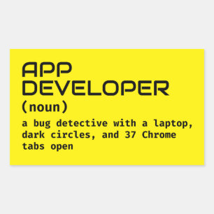 Rectangular Pegatina de humor para desarrolladores de software