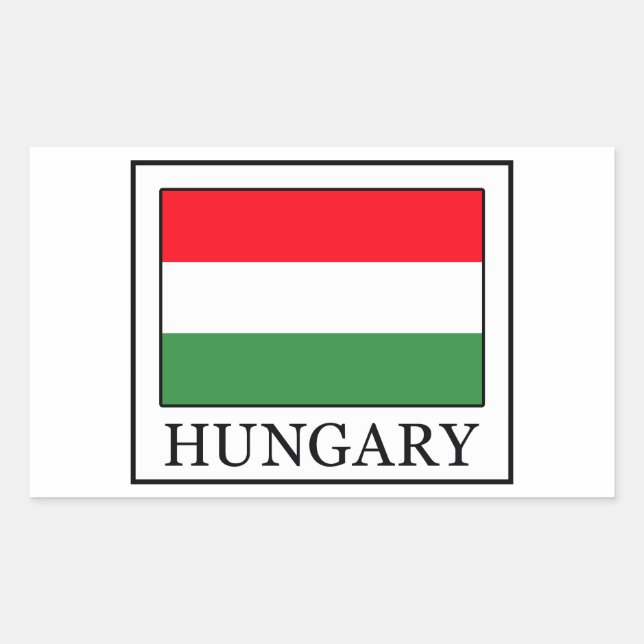 Rectangular Pegatina de Hungría (Anverso)