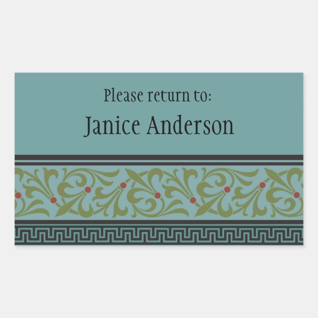 Rectangular Pegatina de ID personalizado (Anverso)