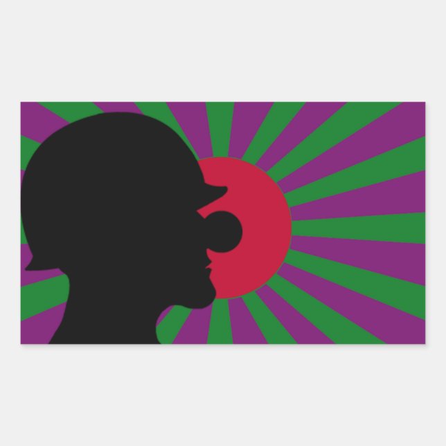 Rectangular Pegatina de indicador de sol emergente Clownsec (Anverso)