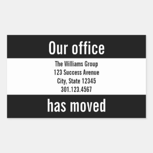 Rectangular Pegatina de Invitación móvil de oficina en blanco 