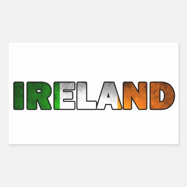 Rectangular Pegatina de Irlanda (Anverso)