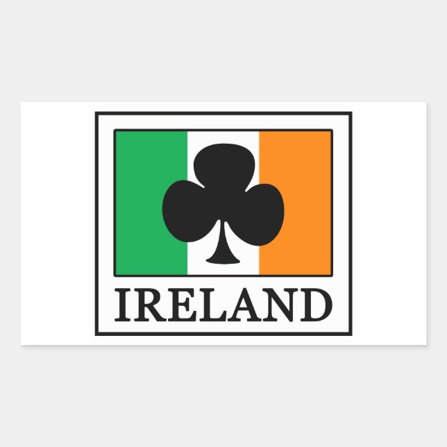 Rectangular Pegatina de Irlanda (Anverso)