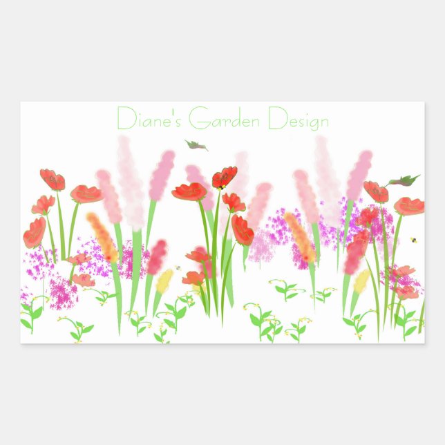Rectangular Pegatina de jardín (Anverso)