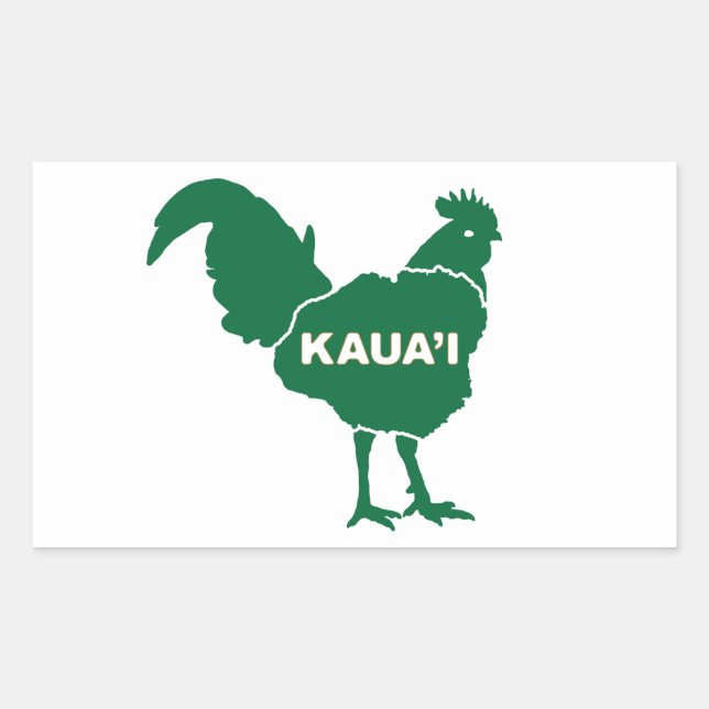 Rectangular Pegatina de Kaua'i (Anverso)