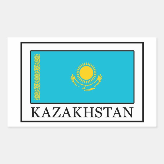 Rectangular Pegatina de Kazajistán (Anverso)