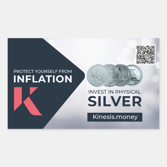 Rectangular Pegatina de Kinesis 1 con código QR de referencia  (Anverso)