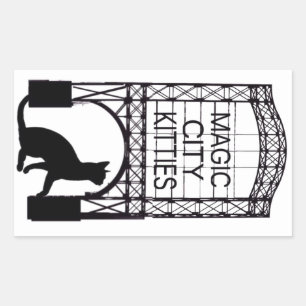 Rectangular Pegatina de Kitties de Magic City