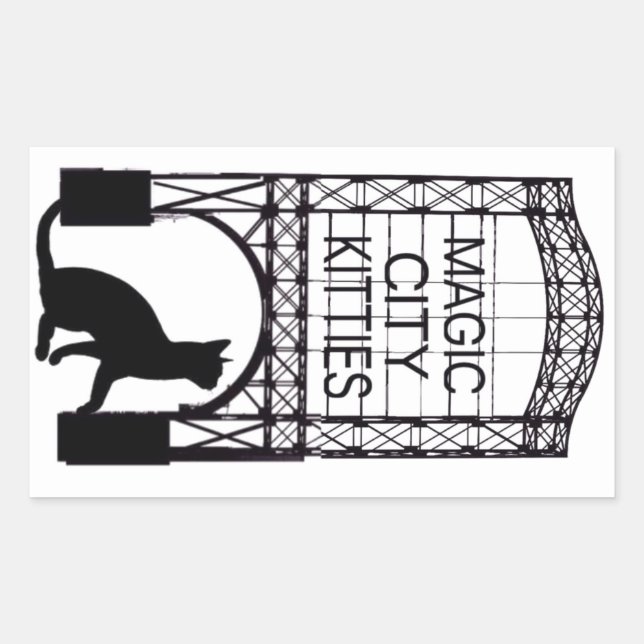 Rectangular Pegatina de Kitties de Magic City (Anverso)