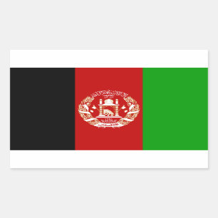 Rectangular Pegatina de la bandera afgana