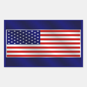 Rectangular Pegatina de la bandera americana