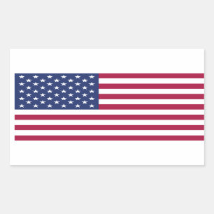 Rectangular Pegatina de la bandera americana