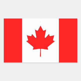 Rectangular Pegatina de la bandera canadiense