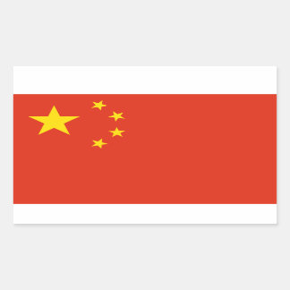 Rectangular Pegatina de la bandera china
