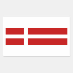 Rectangular Pegatina de la bandera danesa