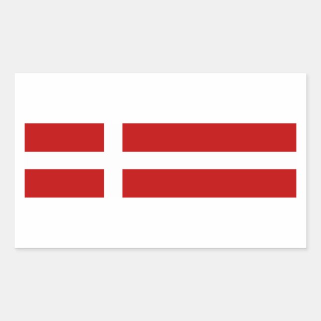 Rectangular Pegatina de la bandera danesa (Anverso)
