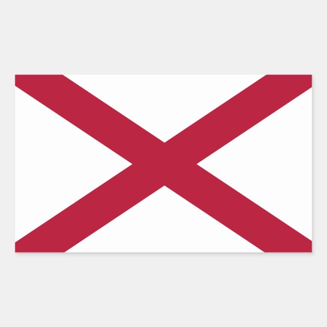 Rectangular Pegatina de la bandera de Alabama* (Anverso)