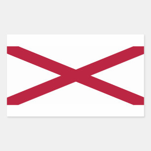 Rectangular Pegatina de la bandera de Alabama*