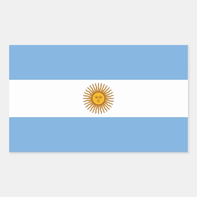 Rectangular Pegatina de la bandera de Argentina (Anverso)