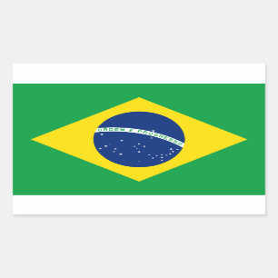 Rectangular Pegatina de la bandera de Brazil*