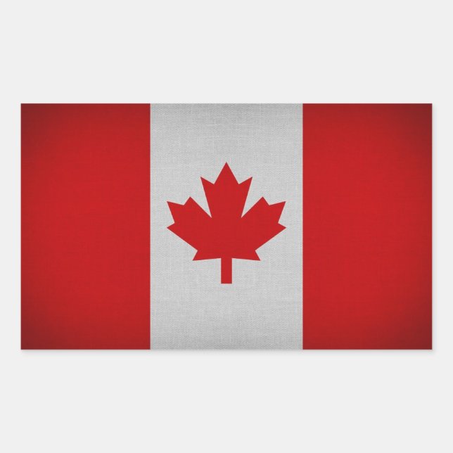 Rectangular Pegatina de la bandera de Canadá, Calcomanías de v (Anverso)
