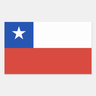 Rectangular Pegatina de la bandera de Chile